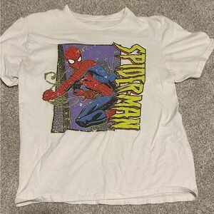 Women's White Spider-Man Graphic T-Shirt